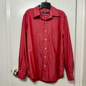 Nautica Men's Casual Red Button Down Shirt